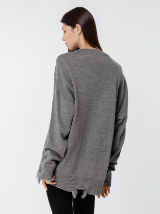 Джемпер оверсайз унисекс Grunge в сумке, серый Джемпер оверсайз унисекс Grunge в сумке, серый