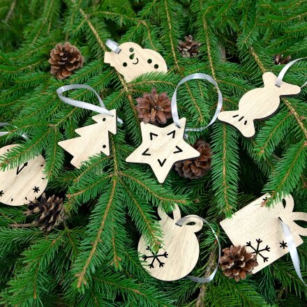 Деревянная подвеска Christmate, елочка Деревянная подвеска Christmate, елочка