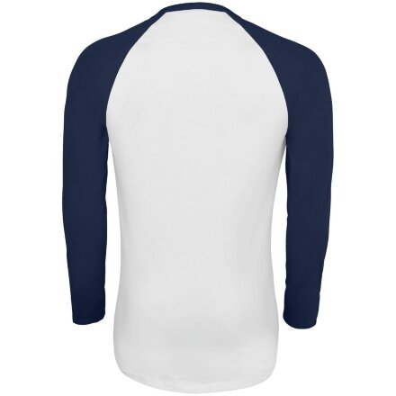 Футболка мужская с длинным рукавом Funky Lsl, белая с темно-синим Футболка мужская с длинным рукавом Funky Lsl, белая с темно-синим