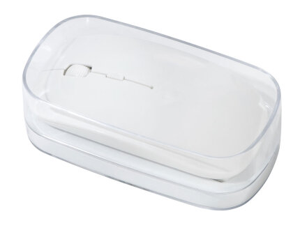 Мышь оптическая беспроводная Desmo в кейсе, слоновая кость Мышь оптическая беспроводная Desmo в кейсе, слоновая кость