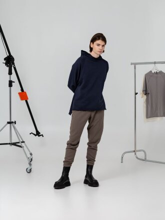 Худи унисекс Vozduh 1.0, темно-синее Худи унисекс Vozduh 1.0, темно-синее