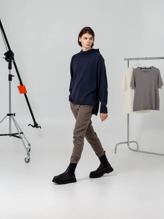 Худи унисекс Vozduh 1.0, темно-синее Худи унисекс Vozduh 1.0, темно-синее