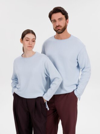 Лонгслив унисекс Siluetti Fuori, светло-голубой Лонгслив унисекс Siluetti Fuori, светло-голубой
