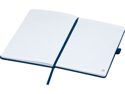 Блокнот Honua форматом A5 из переработанной бумаги с обложкой из переработанного ПЭТ, темно-синий Блокнот Honua форматом A5 из переработанной бумаги с обложкой из переработанного ПЭТ, темно-синий