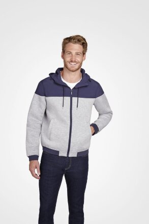 Куртка унисекс Voltage, серый меланж с темно-синим Куртка унисекс Voltage, серый меланж с темно-синим