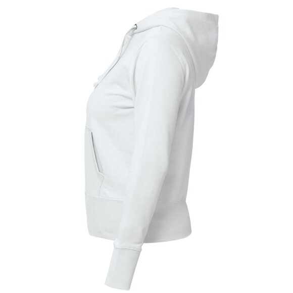 Толстовка женская Hooded Full Zip белая с нанесением логотипа