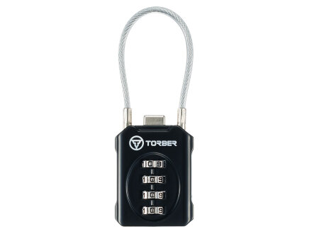 Замок кодовый TORBER, черный, цинковый сплав, 3 x 1,4 x 8 см