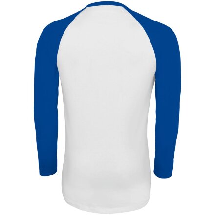 Футболка мужская с длинным рукавом Funky Lsl, белая с ярко-синим Футболка мужская с длинным рукавом Funky Lsl, белая с ярко-синим