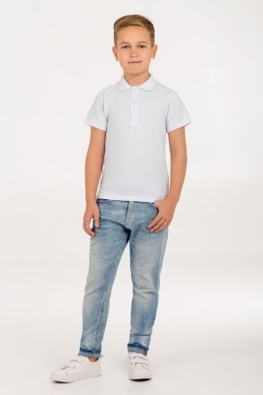 Рубашка поло детская Virma Kids, белая Рубашка поло детская Virma Kids, белая