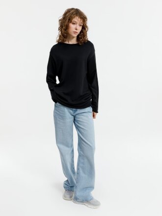 Лонгслив унисекс Siluetti Fuori, черный Лонгслив унисекс Siluetti Fuori, черный