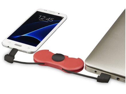 Спиннер с зарядными кабелями, красный Спиннер с зарядными кабелями, красный