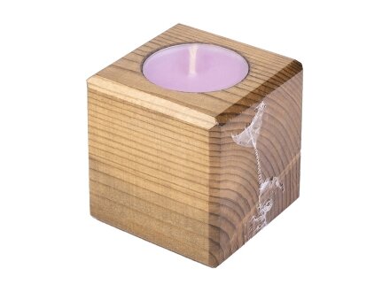 Свеча в декоративном подсвечнике, цв. орех, аром. лаванда