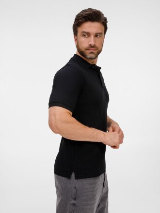 Рубашка поло унисекс Upswing, черная Рубашка поло унисекс Upswing, черная