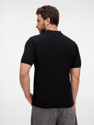 Рубашка поло унисекс Upswing, черная Рубашка поло унисекс Upswing, черная