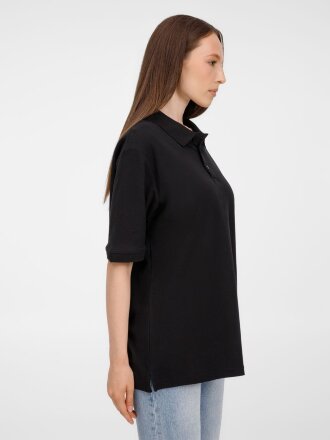 Рубашка поло унисекс Upswing, черная Рубашка поло унисекс Upswing, черная