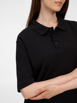 Рубашка поло унисекс Upswing, черная Рубашка поло унисекс Upswing, черная