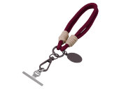 Брелок-браслет Bohemian c металлическим держателем для телефона, бургунди Брелок-браслет Bohemian c металлическим держателем для телефона, бургунди