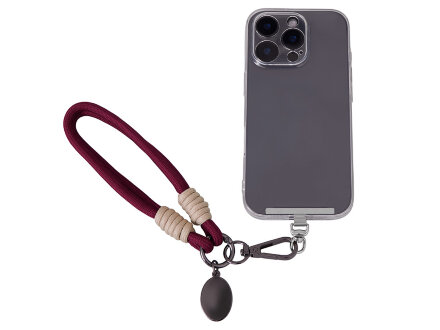 Брелок-браслет Bohemian c металлическим держателем для телефона, бургунди