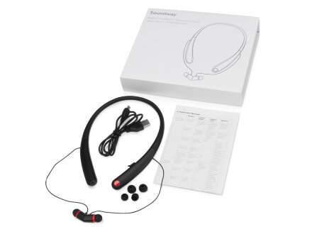 Беспроводные наушники с микрофоном Soundway, черный/красный Беспроводные наушники с микрофоном Soundway, черный/красный