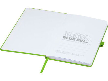 Блокнот Honua форматом A5 из переработанной бумаги с обложкой из переработанного ПЭТ, зеленый лайм Блокнот Honua форматом A5 из переработанной бумаги с обложкой из переработанного ПЭТ, зеленый лайм