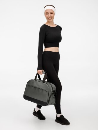Спортивная сумка Atlantes, серая с черным Спортивная сумка Atlantes, серая с черным