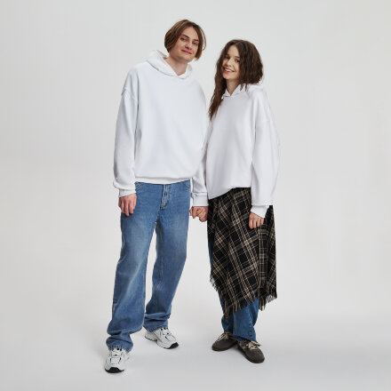 Худи оверсайз унисекс FUSION, белый, размер M/L