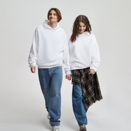 Худи оверсайз унисекс FUSION, белый, размер M/L