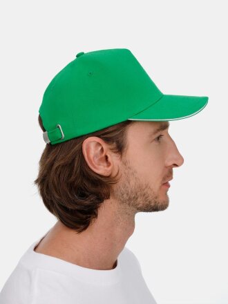 Бейсболка Long Beach, ярко-зеленая с белым Бейсболка Long Beach, ярко-зеленая с белым