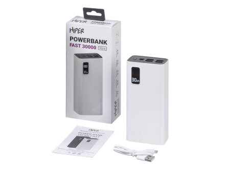Портативный внешний аккумулятор FAST 30000 White Портативный внешний аккумулятор FAST 30000 White