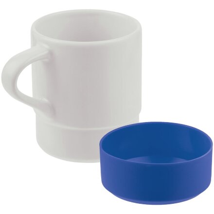 Кружка с силиконовой подставкой Protege , синяя Кружка с силиконовой подставкой Protege , синяя