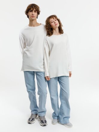 Лонгслив унисекс Siluetti Fuori, молочно-белый Лонгслив унисекс Siluetti Fuori, молочно-белый