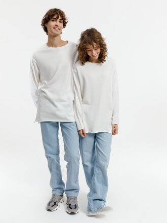 Лонгслив унисекс Siluetti Fuori, молочно-белый Лонгслив унисекс Siluetti Fuori, молочно-белый