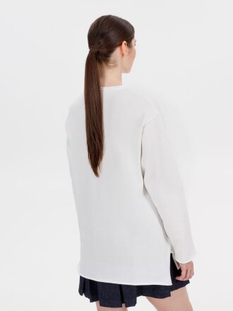 Лонгслив унисекс Siluetti Fuori, молочно-белый Лонгслив унисекс Siluetti Fuori, молочно-белый