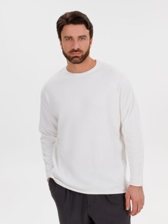 Лонгслив унисекс Siluetti Fuori, молочно-белый Лонгслив унисекс Siluetti Fuori, молочно-белый