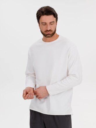 Лонгслив унисекс Siluetti Fuori, молочно-белый Лонгслив унисекс Siluetti Fuori, молочно-белый