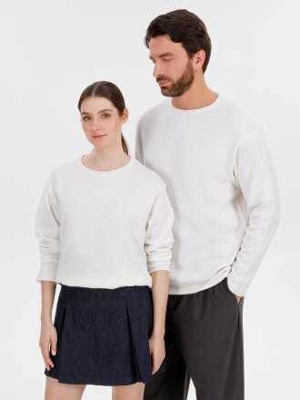 Лонгслив унисекс Siluetti Fuori, молочно-белый Лонгслив унисекс Siluetti Fuori, молочно-белый