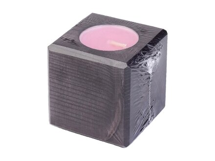 Свеча в декоративном подсвечнике, цв. эбен, аром. роза Свеча в декоративном подсвечнике, цв. эбен, аром. роза