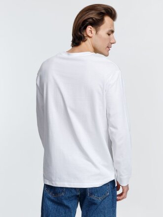 Футболка унисекс с длинным рукавом Pioneer LSL, белая Футболка унисекс с длинным рукавом Pioneer LSL, белая