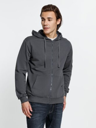 Толстовка на молнии с капюшоном Siverga 2.0, темно-серая (графит) Толстовка на молнии с капюшоном Siverga 2.0, темно-серая (графит)