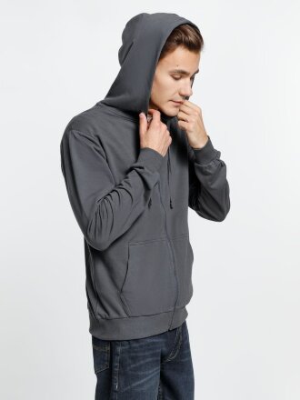 Толстовка на молнии с капюшоном Siverga 2.0, темно-серая (графит) Толстовка на молнии с капюшоном Siverga 2.0, темно-серая (графит)