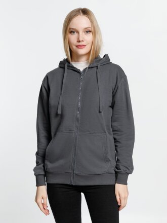 Толстовка на молнии с капюшоном Siverga 2.0, темно-серая (графит) Толстовка на молнии с капюшоном Siverga 2.0, темно-серая (графит)