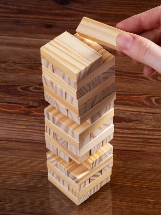 Игра «Деревянная башня мини», неокрашенная Игра «Деревянная башня мини», неокрашенная
