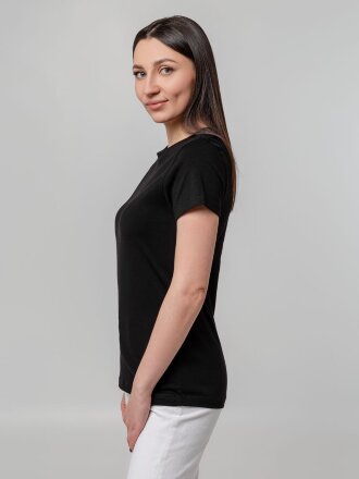 Футболка женская T-bolka Stretch Lady, черная Футболка женская T-bolka Stretch Lady, черная