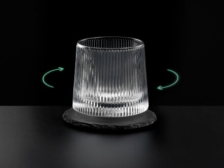 Вращающийся бокал для виски на сланцевом костере Ventura