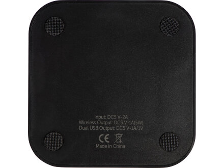 Беспроводная зарядка Tile с 2 USB-A, 5 Вт, черный Беспроводная зарядка Tile с 2 USB-A, 5 Вт, черный
