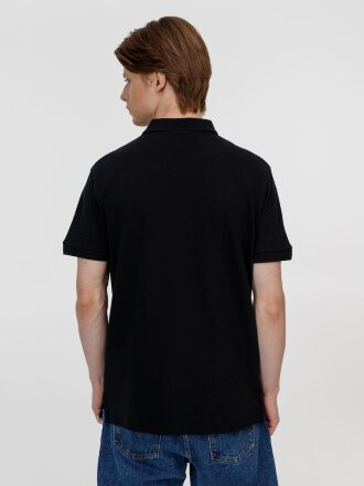 Рубашка поло унисекс Pacific, черная Рубашка поло унисекс Pacific, черная