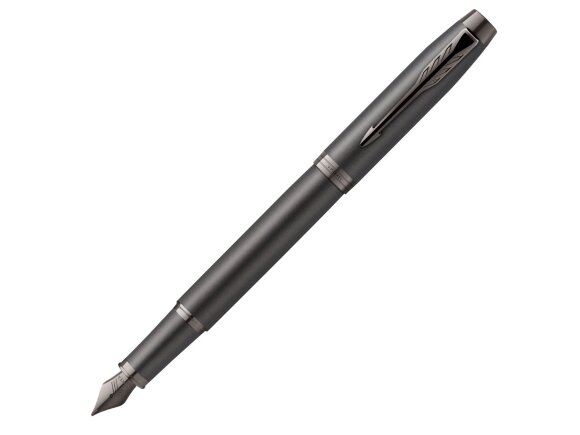 Перьевая ручка Parker IM Monochrome Black, перо:F, цвет чернил: blue, в подарочной упаковке. с нанесением логотипа