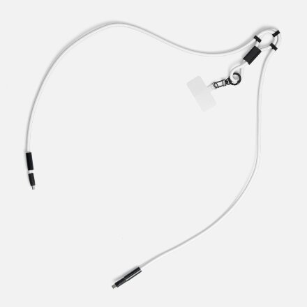 Кабель-ланьярд energyFlex Power Delivery 60 Вт, белый