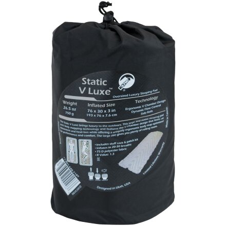 Надувной коврик Static V Luxe, серый Надувной коврик Static V Luxe, серый