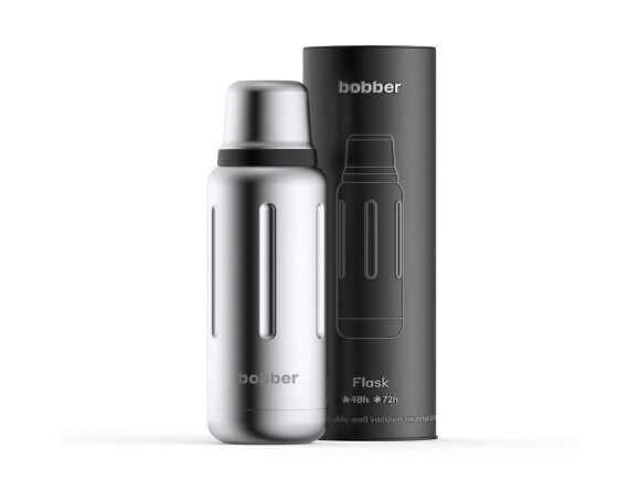 Термос для напитков, вакуумный, бытовой, тм bobber. Объем 1 литр. Артикул Flask-1000 Matte с нанесением логотипа